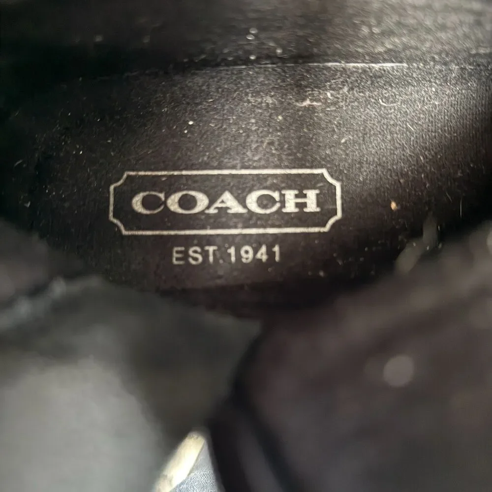 Coach Kimberly Fur Boots Women's 9M Black Leather Fabric Logo Pocket Side Zipper - Picture 16 of 16